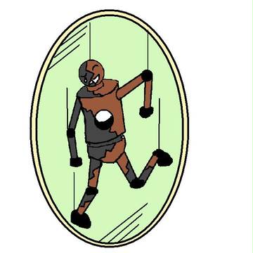 鏡に映る壊れた人形