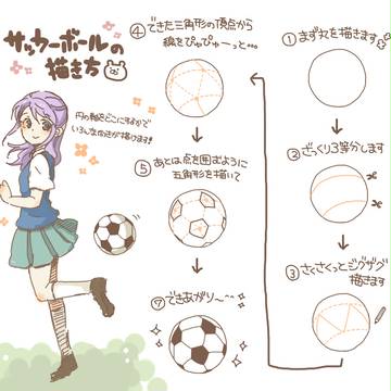 サッカーボールの描き方