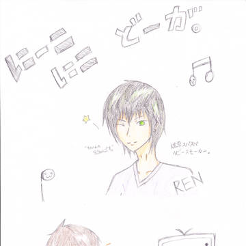 歌い手さん 落書き (色鉛筆画)