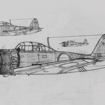 零戦５２型　三機編隊