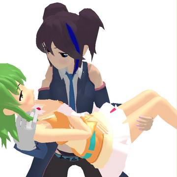 変な組み合わせでお姫様だっこ