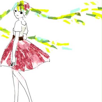 ピンクのスカート