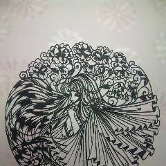 切り絵　「祈りー風にのせて」