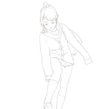 模写、陰影+⇒線画