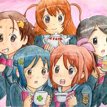 けいおん！集合絵をまなびストレートに置き換えてみたよ〜