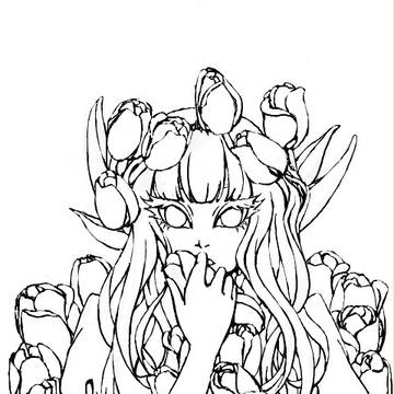 鬱金香（線画）