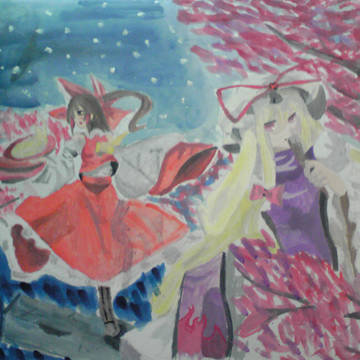水彩で東方キャラ描いてみた