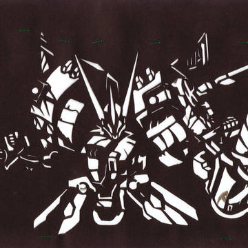 アルトアイゼン　切り絵ver.　制作途中