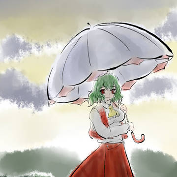 道端の福寿草　朝の薄暗い金色の中
