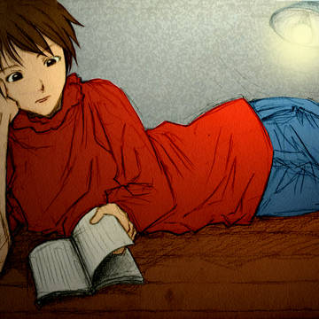 本を読む男