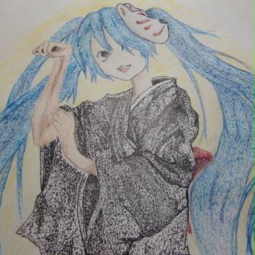 ミク 点描だぉ~