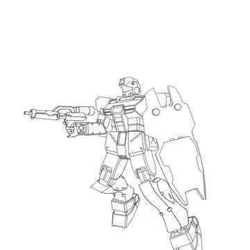 RGM-79GS  ジムコマンド (宇宙仕様)  線画