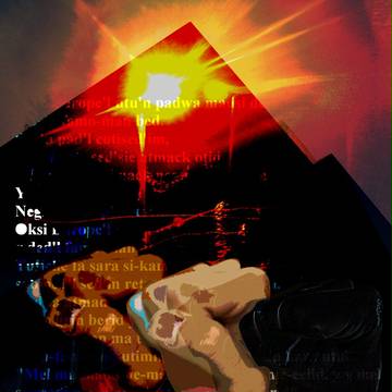 fists under the pyramid
