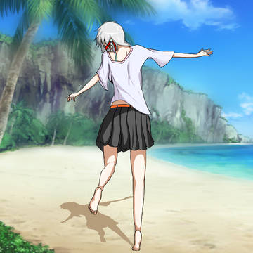 砂浜を走る女の子