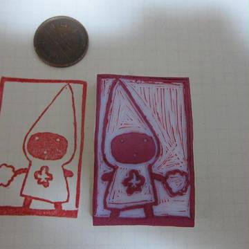 【消しゴムはんこ】サウナの妖精トントを彫ってみた
