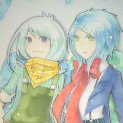 【擬人化】ペンギンちゃん(右)とペリカンちゃん(左)
