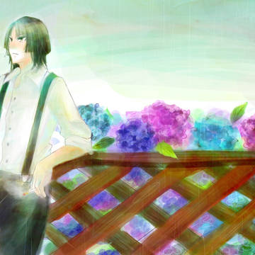 煙草と紫陽花