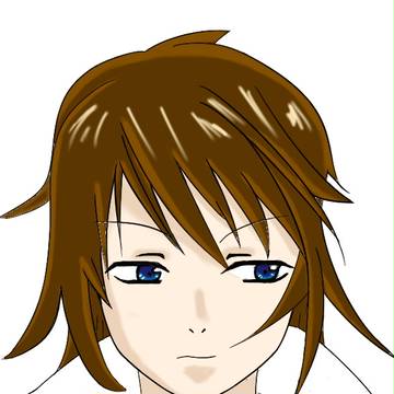 自画像に色塗った