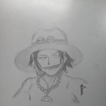 大学の机に描いたエース