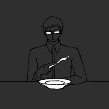 A man with a fork