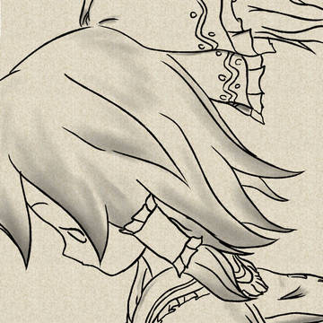 霊夢を墨絵風に描いてみた