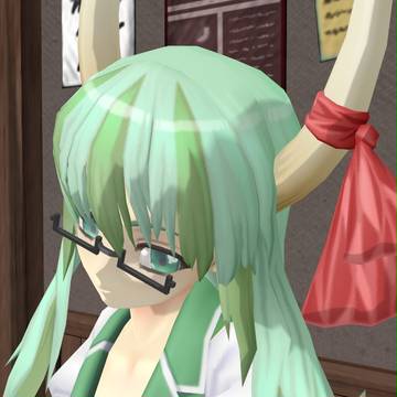 【MMD】慧音が見てるだけ