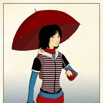 Sophia in the rain