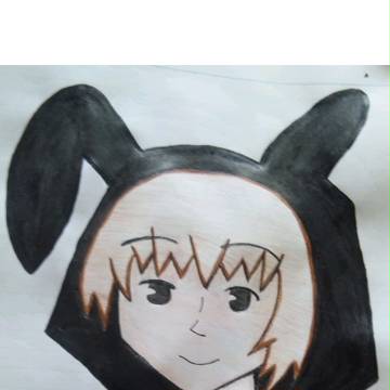 うさ耳パーカー描いてみた①