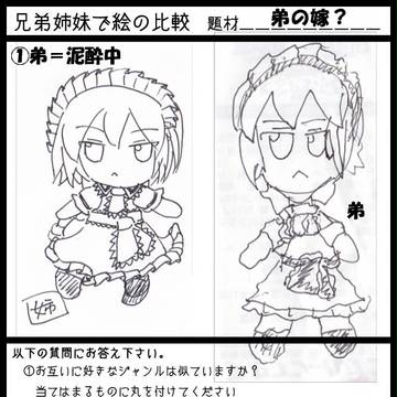 酔った勢いで比較してみた【兄弟姉妹で絵の比較】