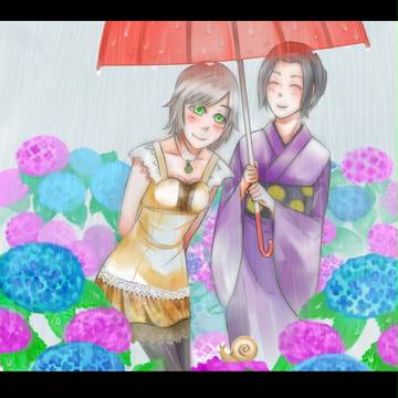 親子、梅雨の時期