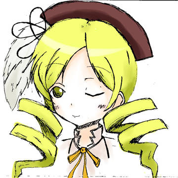 お友達の下書きマミさんに着色してみる