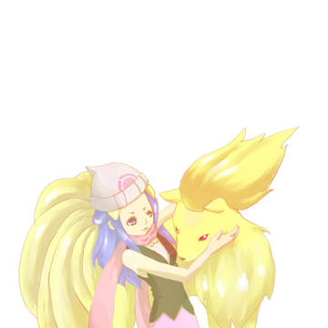 キュウコンと女の子