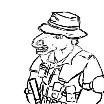 落書き　馬マスク兵士