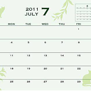 2011年7月 カレンダー