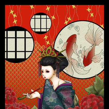 牡丹に蝶