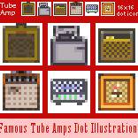 【ドット絵(16x16)】歴代チューブアンプ