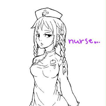 ナースさん。（線画）