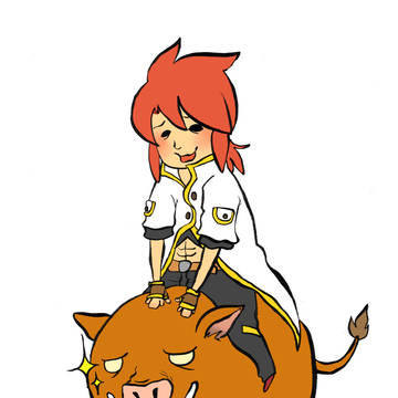 ルークと猪とりんご