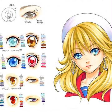 コピックで瞳を塗る