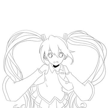 ミク線画
