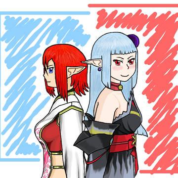 自キャラ×2、塗ってみた
