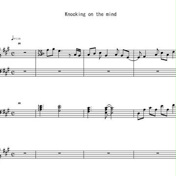 Knocking on the mind　ピアノ弾き語り用楽譜