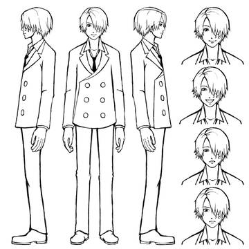 三時のオメマユさん（線画）