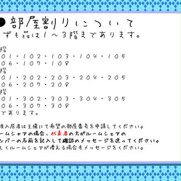 【身内企画】いずも荘・部屋割りについて