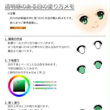 透明感のある目の塗り方メモ