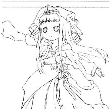 【模写】幼王カタリナ【鉛筆白黒】