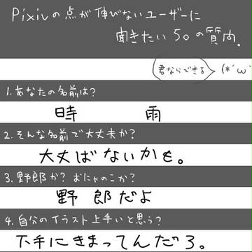 ピクユザに聞きたい50の質問なんちゃら