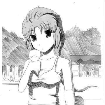 アイスを食べるマリーダさん
