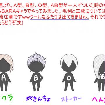 A、B、O、ABが一人ずついた時の会話をBASARAでやってみた
