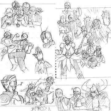 仮面ライダーらくがき